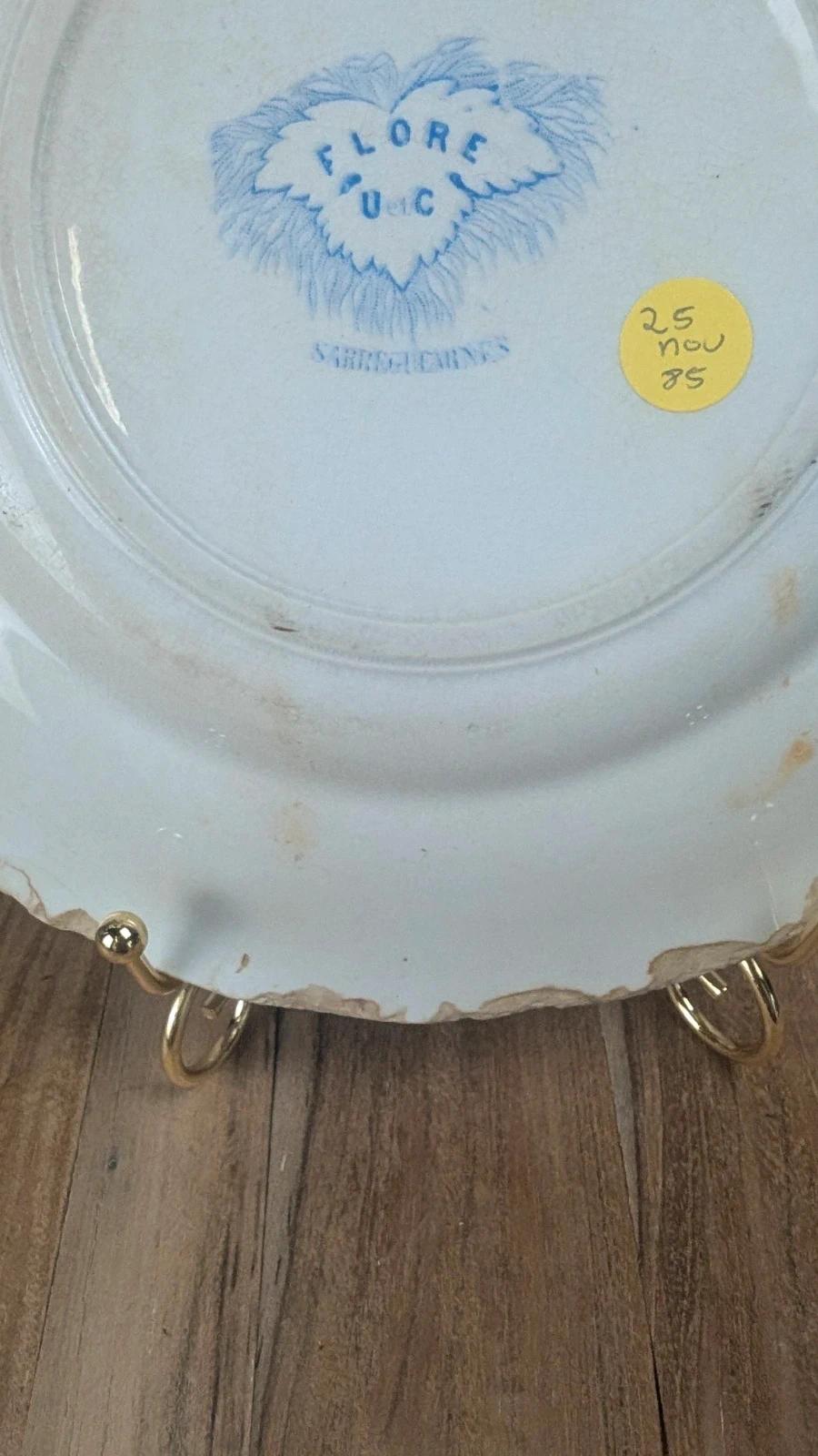 Assiette ancienne Sarreguemines – Modèle “flore”