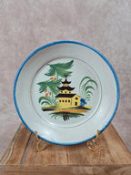 Assiette creuse ancienne décor japonisant pagode 🌿