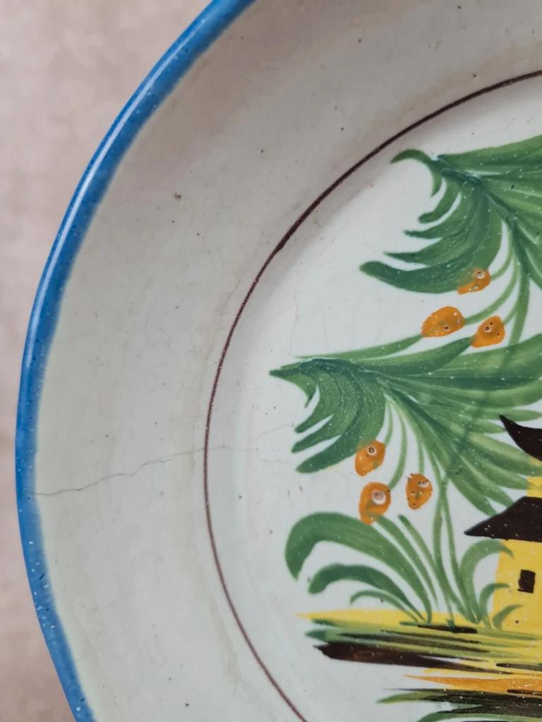 Assiette creuse ancienne décor japonisant pagode 🌿