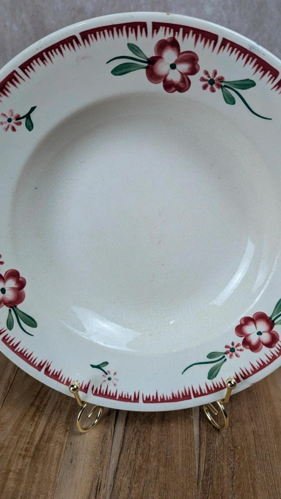 Assiette creuse vintage Sarreguemines – Modèle Domino