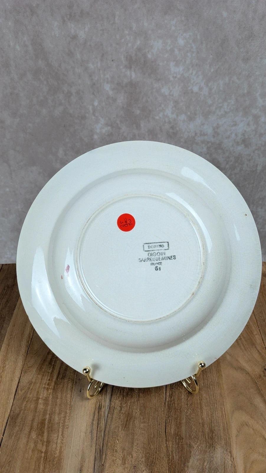 Assiette creuse vintage Sarreguemines – Modèle Domino
