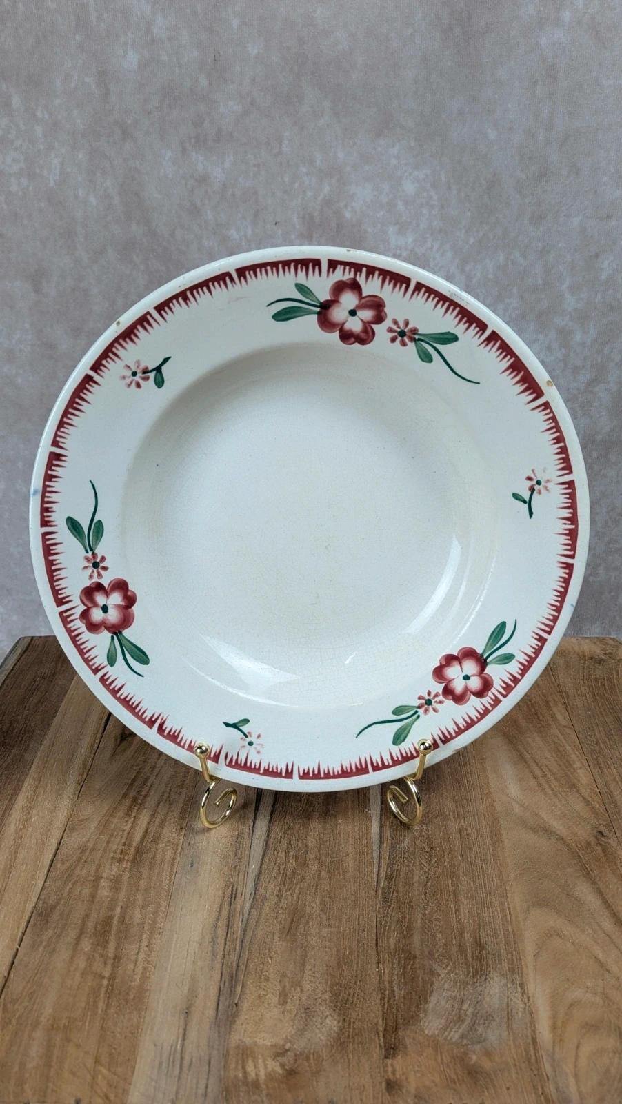 Assiette creuse vintage Sarreguemines – Modèle Domino