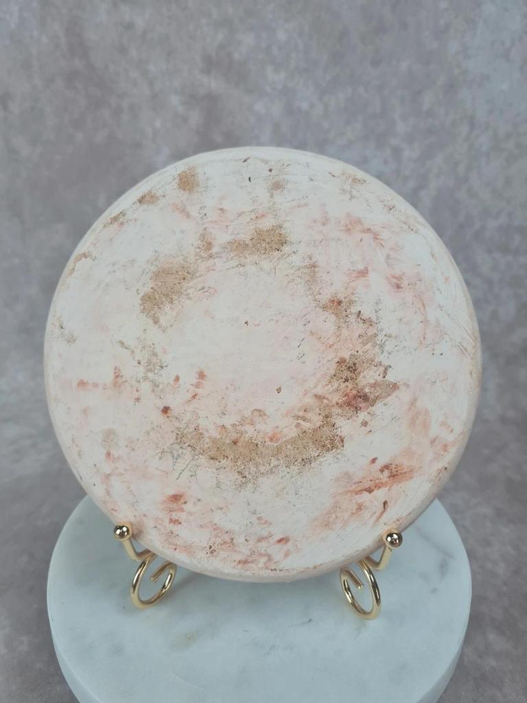 Assiette décorative ancienne en terre cuite à pois bruns 🪵🍂