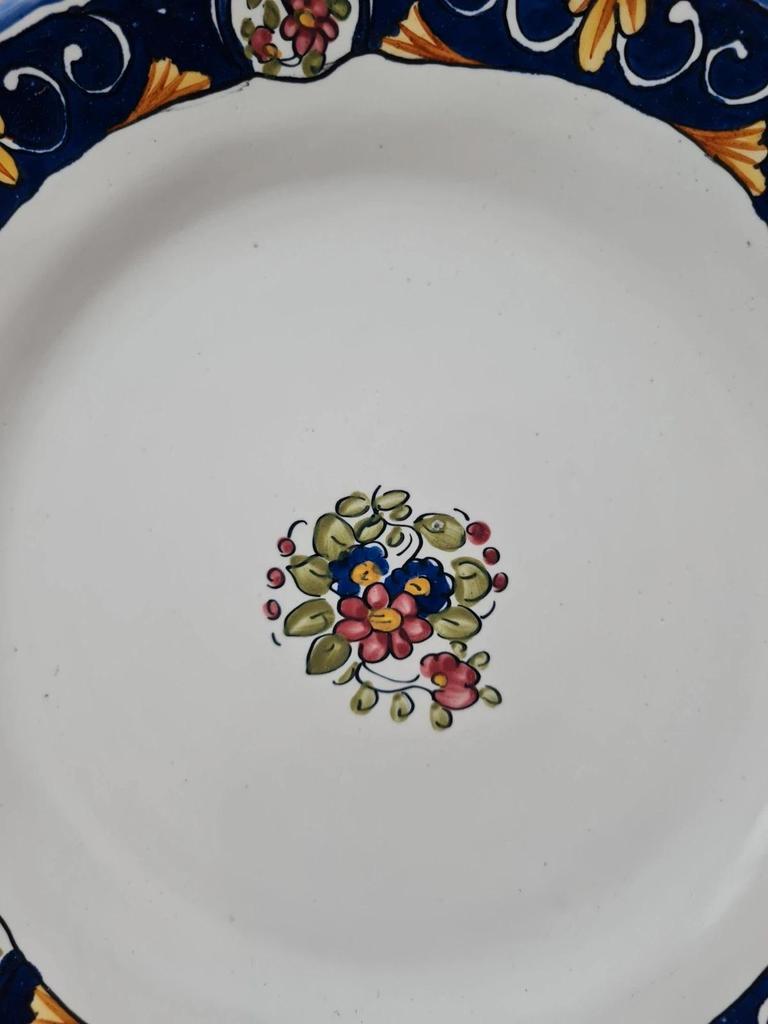 Assiette faïence Renoleau Angoulême 🏵 décor Rouen peint main