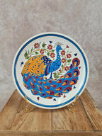 Assiette murale artisanale grecque 🦚 P.r. Keramik, peinte à la main