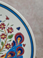 Assiette murale artisanale grecque 🦚 P.r. Keramik, peinte à la main