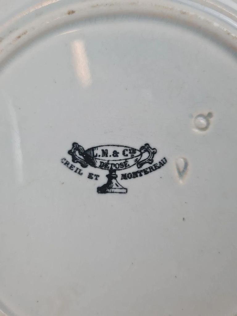 Assiette parlante ancienne Creil et Montereau – L.m & Cie – Scène humoristique Xixe