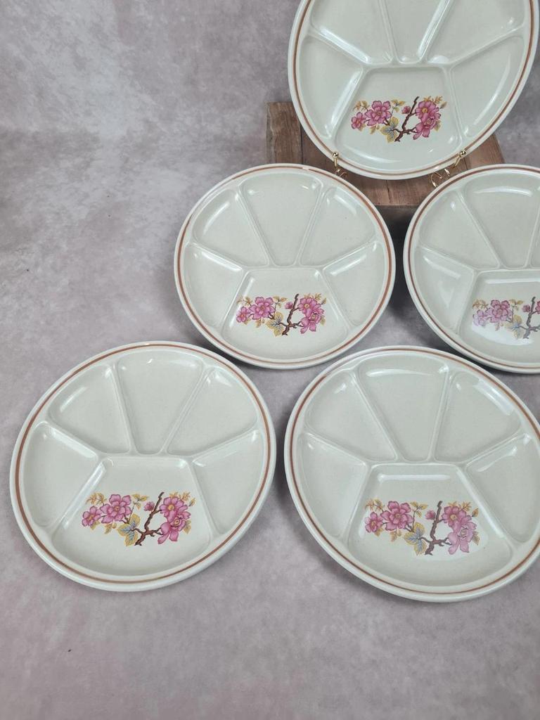 Assiettes compartimentées Gien vintage 🌸 Lot de 6