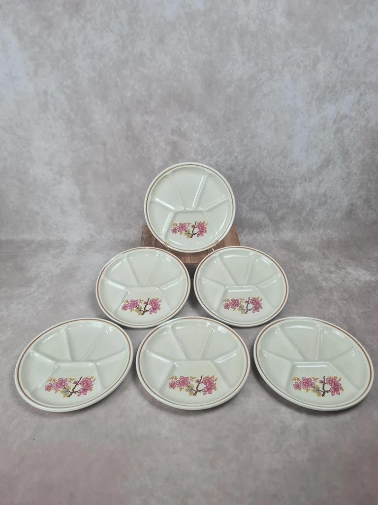 Assiettes compartimentées Gien vintage 🌸 Lot de 6