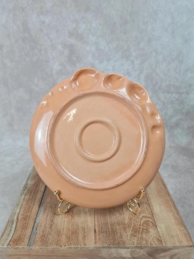🟠 Assiettes en faïence décor fruits en relief – Lot de 2 🟠