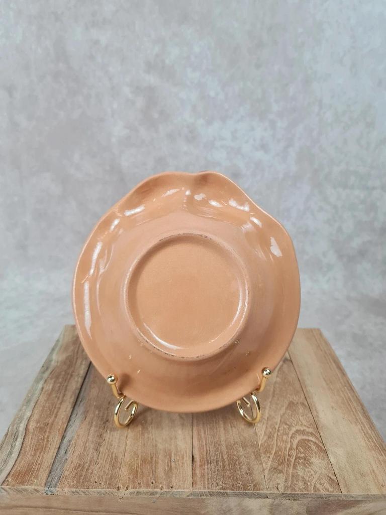 🟠 Assiettes en faïence décor fruits en relief – Lot de 2 🟠