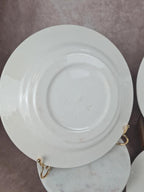 Assiettes Gien modernistes à pois dorés – lot de 9