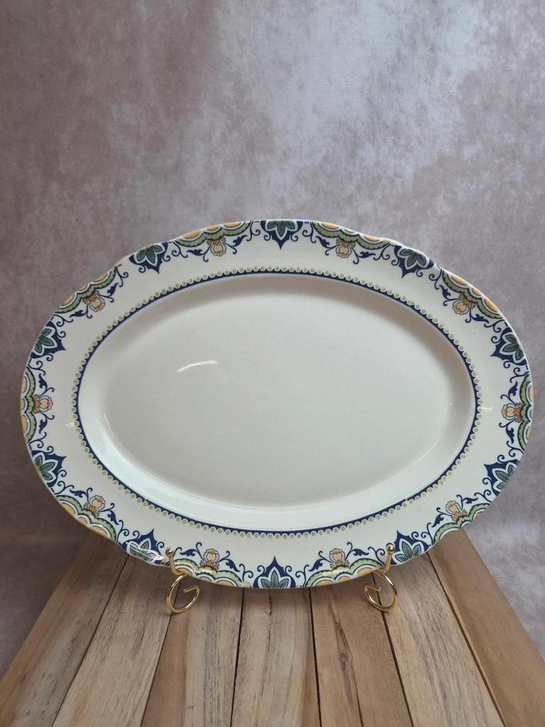 Grand plat ovale K&g Lunéville modèle Lisbonne ancien 41,5 cm