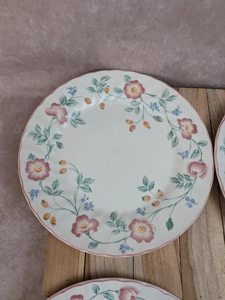 Lot de 5 assiettes plates Churchill Briar Rose – Faïence anglaise vintage