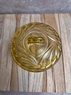 Bonbonnière vintage en verre ambré Made in France