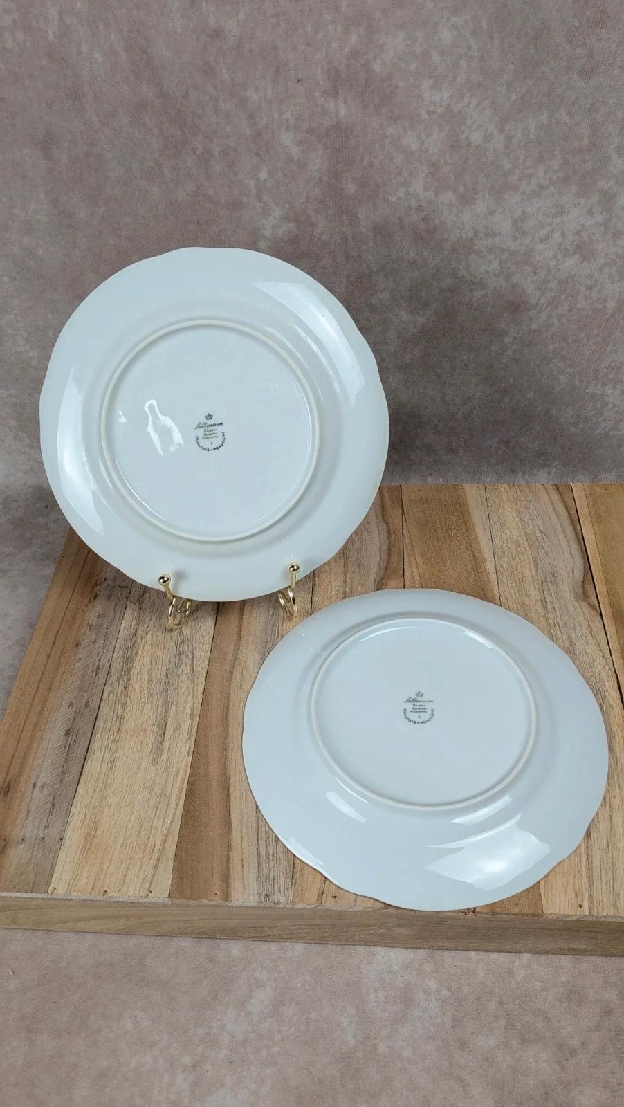 Lot de 2 assiettes à dessert Bavaria décor oiseaux & fleurs
