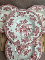 Lot de 4 assiettes creuses Enoch Wedgwood – Asiatic Pheasants – Faïence anglaise vintage