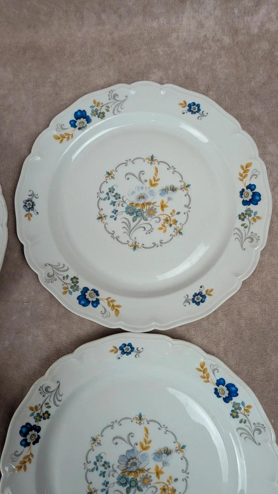 Lot de 5 assiettes à dessert anciennes Limoges U.l.i.m