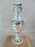 Vase faïence Desvres signé Maryse Rigaut 🎨 décor Rouen peint main
