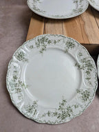 Lot de 4 assiettes plates anciennes Terre de fer Saint-amand Lebacqz & Bouchart – Watteau