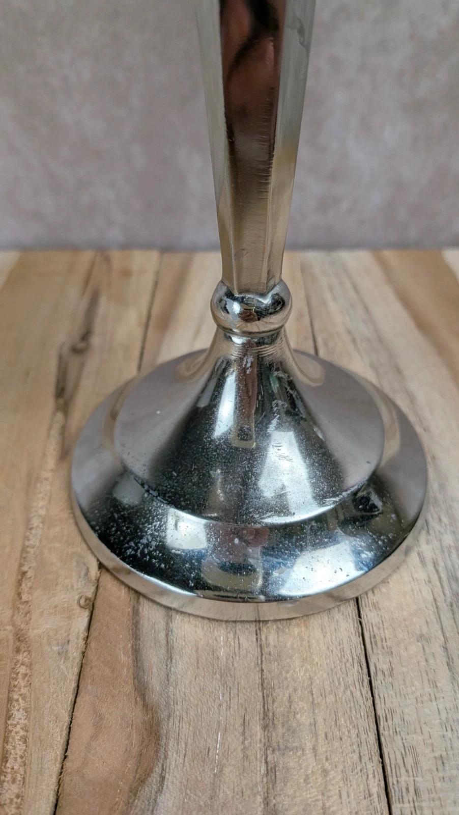 Chandelier vintage 5 branches en métal argenté