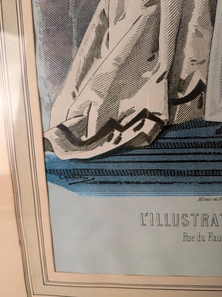 Gravure de mode ancienne encadrée – L’illustrateur des Dames