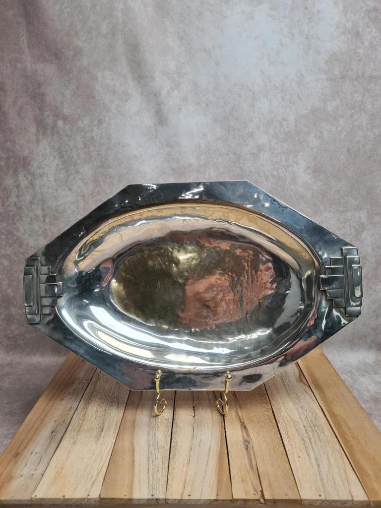 Plateau Art Déco Orbrille – Orfèvrerie Brille Paris – métal argenté – années 30