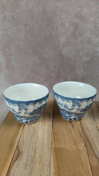 Lot de 4 tasses anglaises Churchill – décor campagne anglaise