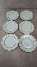 Lot de 6 assiettes à dessert anciennes porcelaine française liseré doré