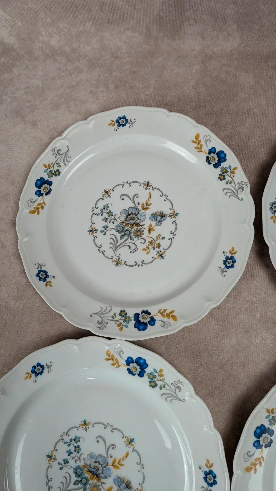 Lot de 5 assiettes à dessert anciennes Limoges U.l.i.m