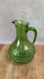 Service à orangeade/citronnade vintage carafe 6 verres verts Italie