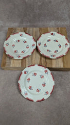 Lot de 3 assiettes à dessert Gien Venise peintes à la main