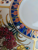 Lot de 4 soucoupes peintes à la main Thaïlande – Décor floral polychrome et dorures