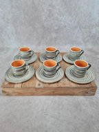 Lot de 6 tasses & sous-tasses Salins – modèle Bessans – vintage 🇫🇷