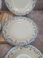 Lot de 7 assiettes creuses anciennes Creil et Montereau. Service La Vallières,23 cm