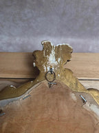 Miroir ancien doré en stuc – style Louis Xv rocaille – 42 cm