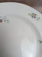 Lot de 4 assiettes plates en terre de fer Hamage Nord – Fleurs polychromes et dorures