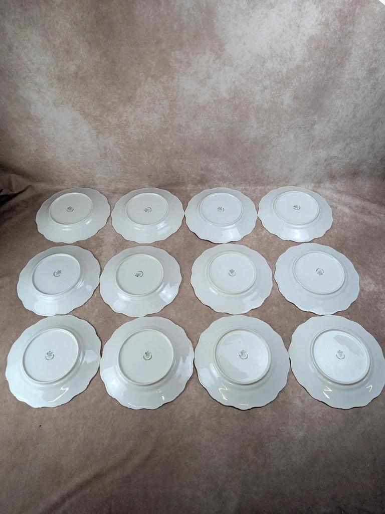 Lot de 12 assiettes plates Seltmann Weiden Bavaria Theresia rouge