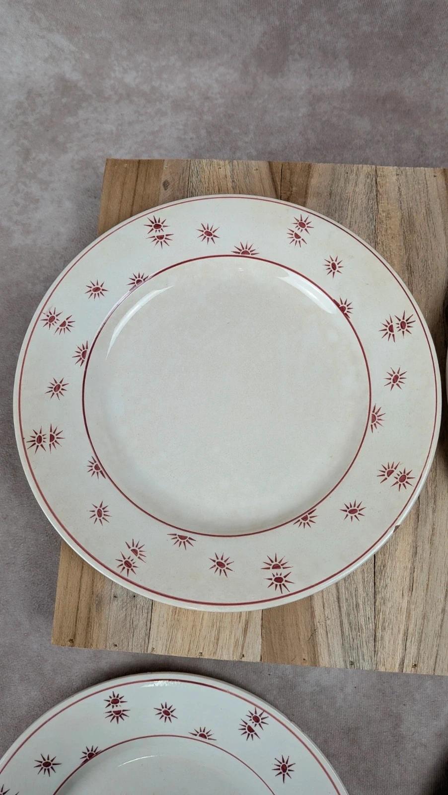 Lot de 4 assiettes plates vintage Sarreguemines – modèle Andrée