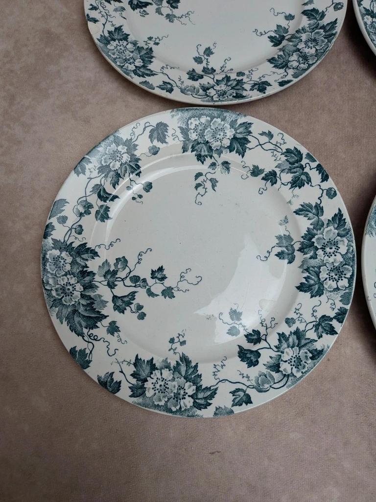 Assiettes anciennes terre de fer Saint-amand modèle Marion