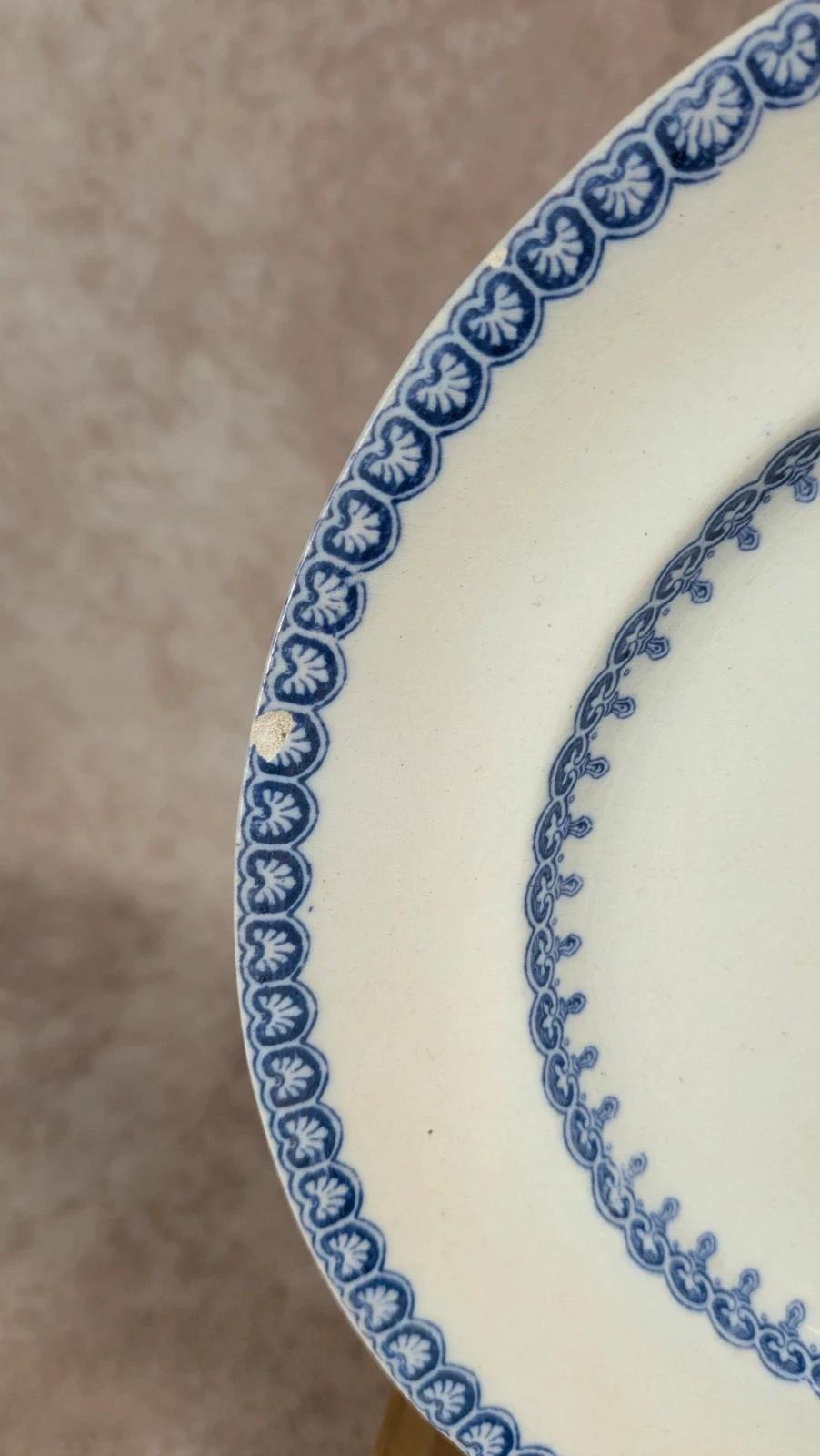 Lot de 4 assiettes anglaises anciennes – modèle Etruscan Border