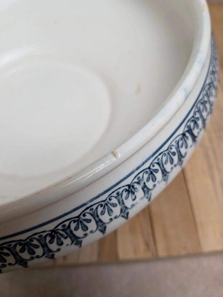 Soupière vintage Saint-amand Hamage modèle Primax bleu terre de fer