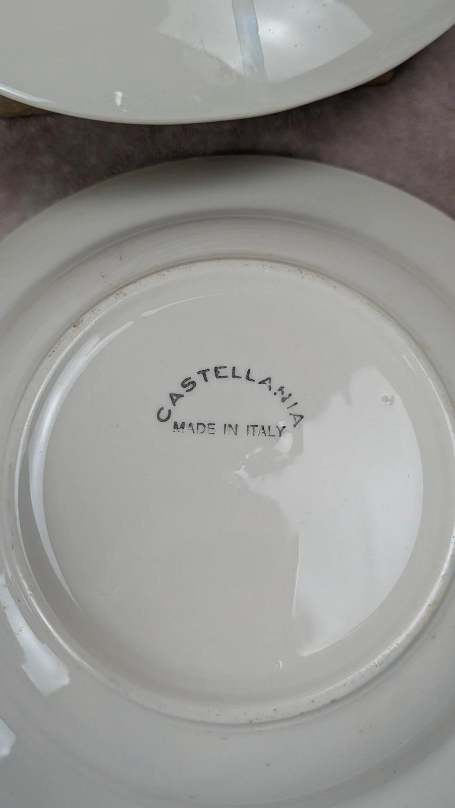 Lot de 6 assiettes creuses Castellania bleu vintage