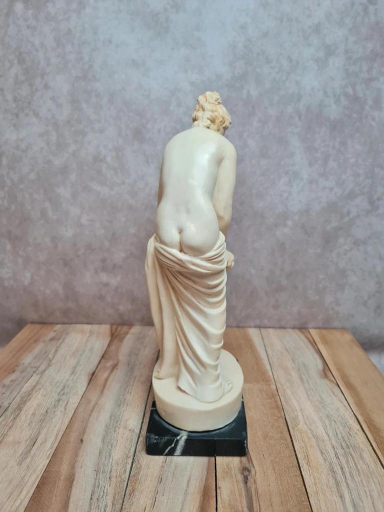 Statue vintage Santini femme antique – sculpture italienne sur socle marbre 26 cm