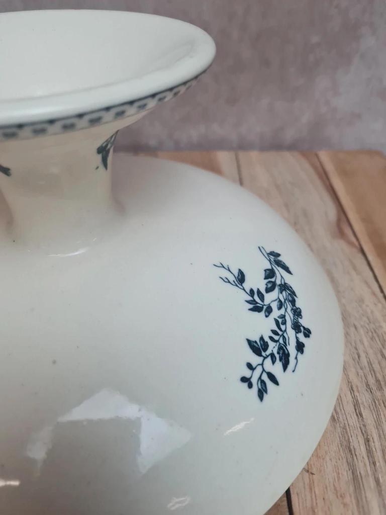 Compotier Terre de Fer Hbcm Choisy-le-roi modèle Louis Xvi décor oiseaux 💙