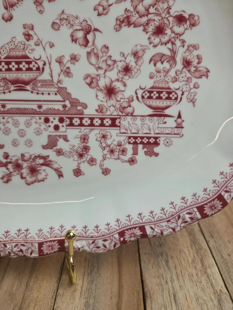 Grand plat ovale Seltmann Weiden Bavaria Theresia rouge – Porcelaine allemande vintage