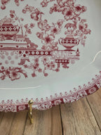 Grand plat ovale Seltmann Weiden Bavaria Theresia rouge – Porcelaine allemande vintage