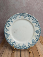 Assiette ancienne Terre de fer H. Boulenger Choisy-le-roi – Décor floral bleu