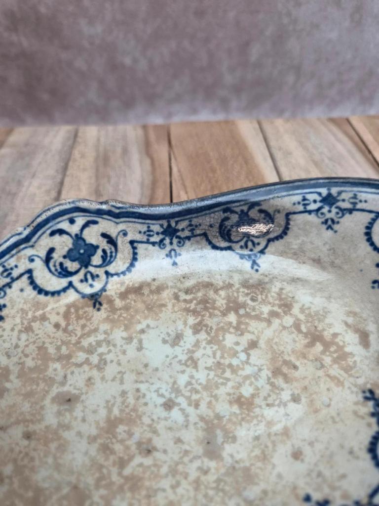 Ravier ancien Jules Veillard Bordeaux décor Moustier – Terre de fer Xixe siècle