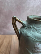 Vase Art nouveau Schäfer & Vater Jugendstil biscuit vert vers 1900